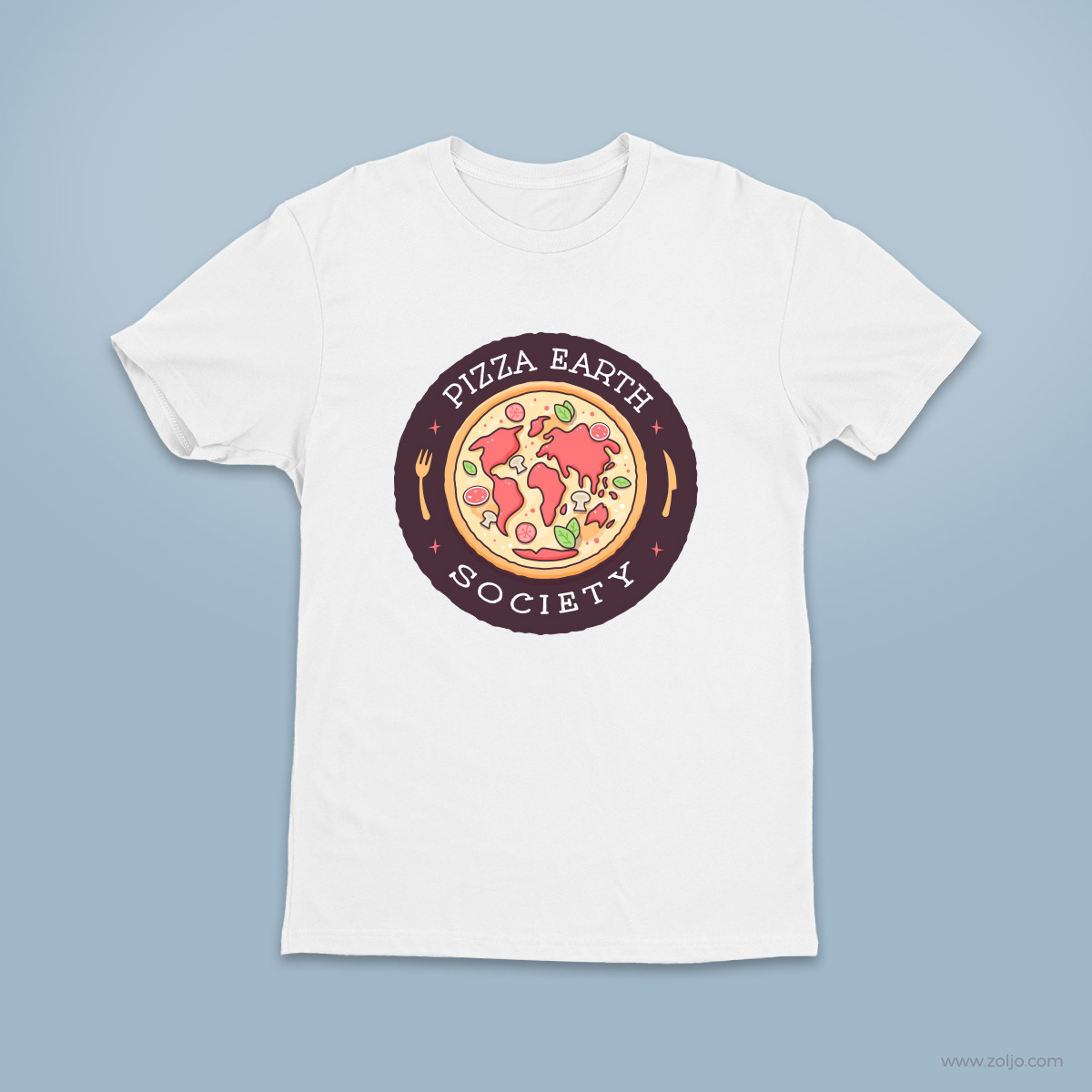 Pizza Earth Society T-shirt, stickers,mugs,merchandise