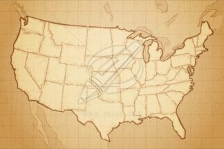 United states of America map drawn on aged paper vector illustration.