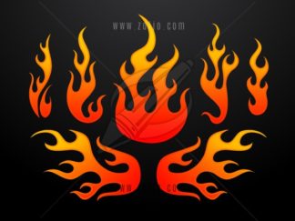 Tribal fire flames set vector illustration