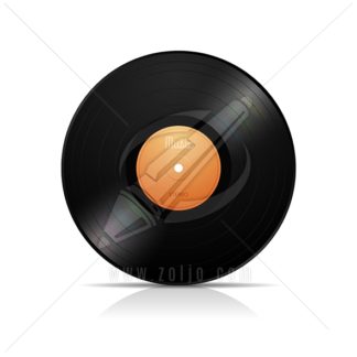 LP vinyl record vector illustration isolated on white
