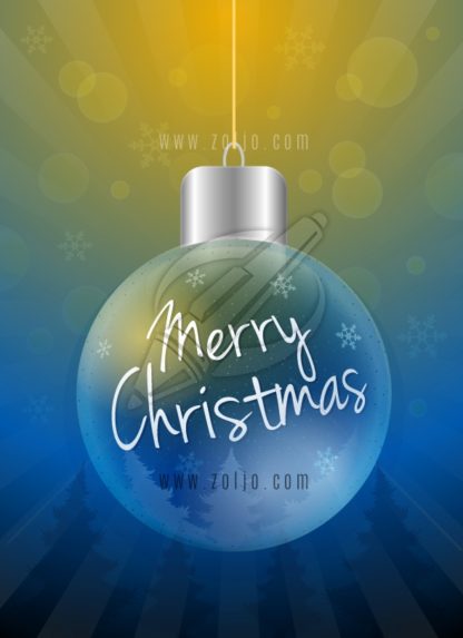 Christmas ball with Merry Christmas text vector illustration