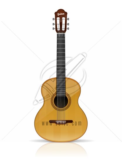 Acoustic guitar vector illustration isolated on white