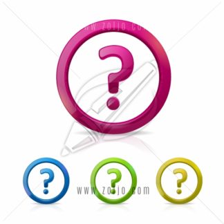Question mark sign in different colors vector illustration
