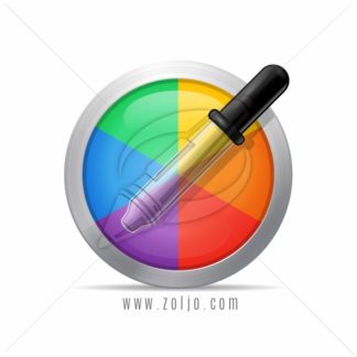 Color picker with pipette detailed vector icon illustration