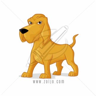 Bloodhound dog vector cartoon illustration isolated on white