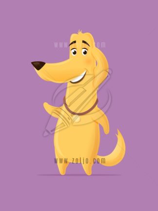 Happy golden retriever dog vector cartoon illustration