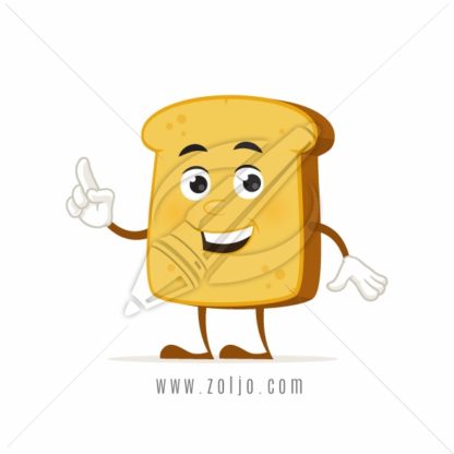 Happy toast bread cartoon mascot vector illustration