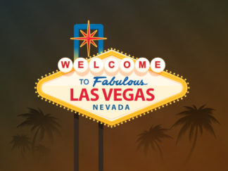 Welcome to fabulous Las Vegas Nevada sign with palm trees in the background vector illustration