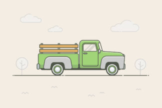 Farmer's vintage pick up truck vector illustration